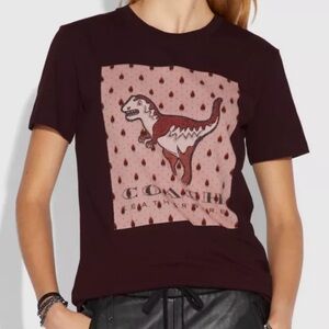 Coach Signature Rexy Dinosaur Short Sleeve Crewneck T-Shirt Authentic Size XS